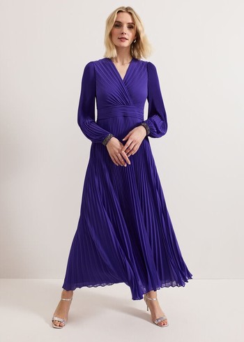 Phase Eight Vila Beaded Dress Purple Canada | VIXADF-748